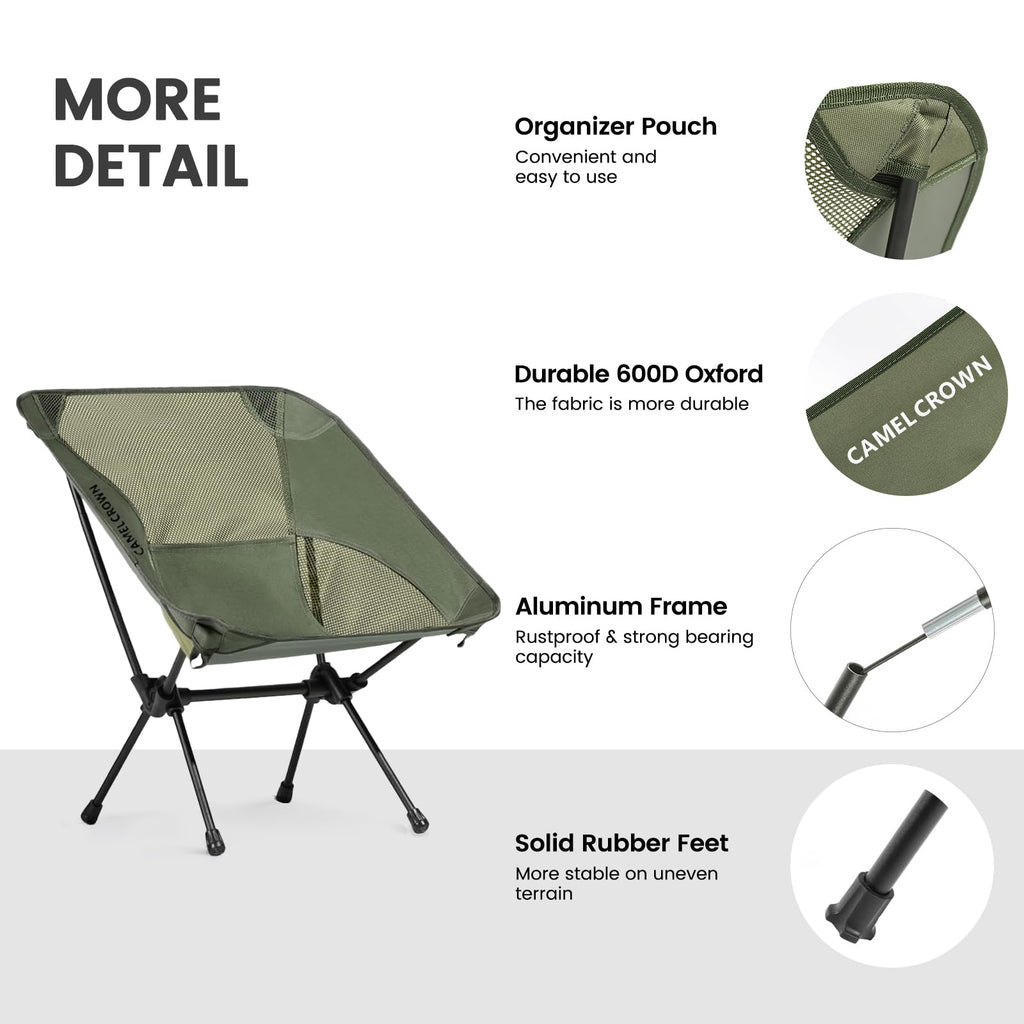 Portable Lightweight Compact Folding Mesh Camping Chair 2 Pack L978112