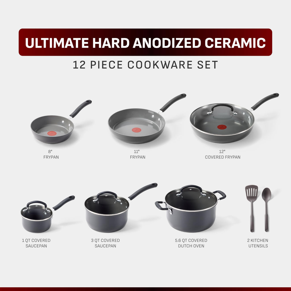 12-Piece Ceramic Nonstick Cookware Set F21960