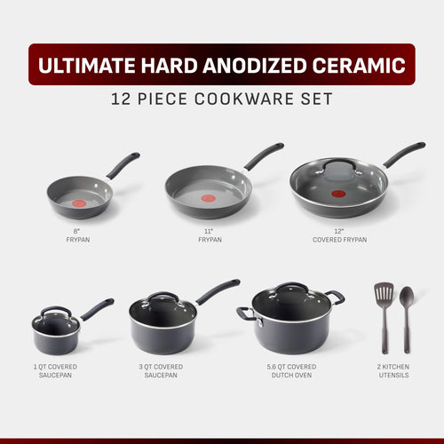 12-Piece Ceramic Nonstick Cookware Set F21960