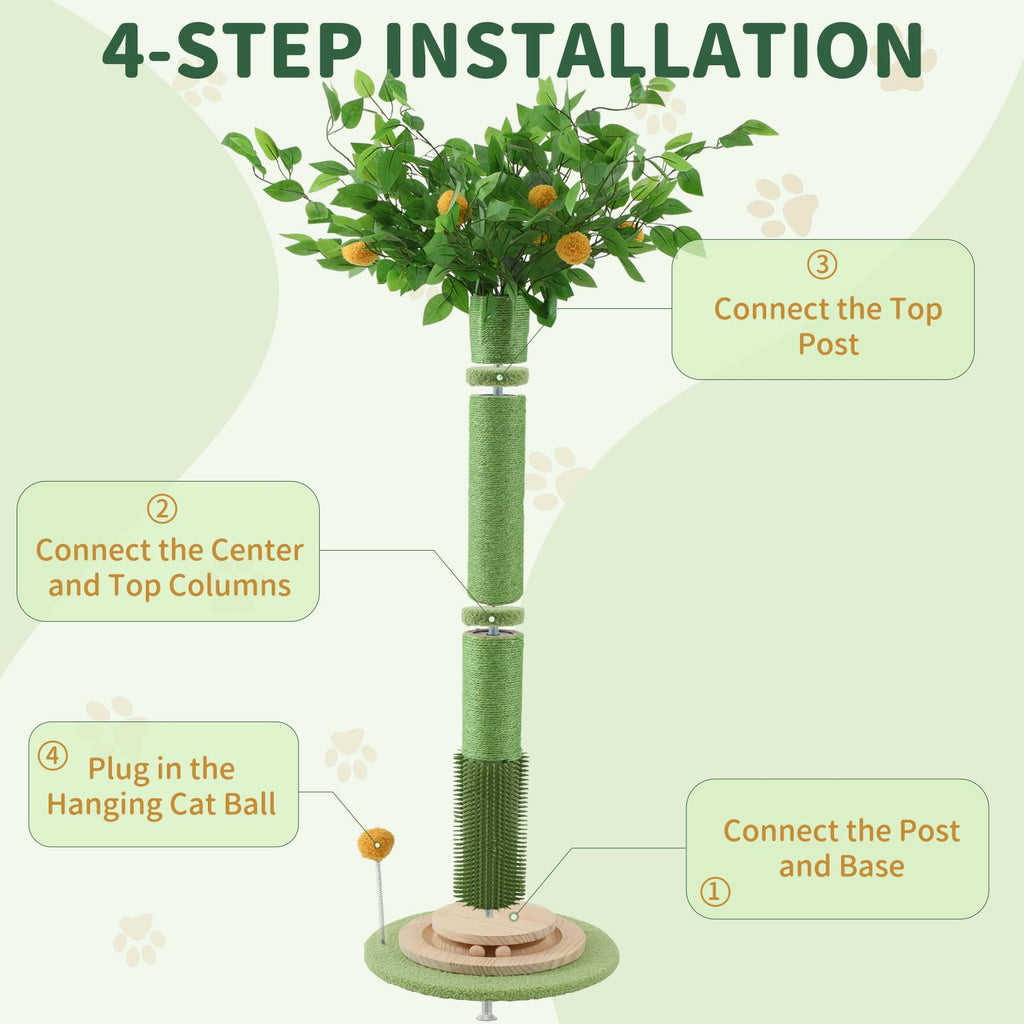 46" Tall Natural Sisal Cat Scratching Post R2018