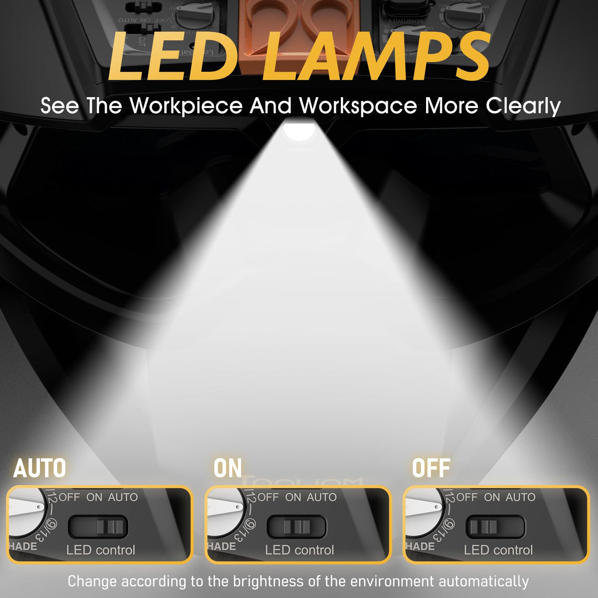 Auto-Darkening Welding Goggles with LED Light V88121