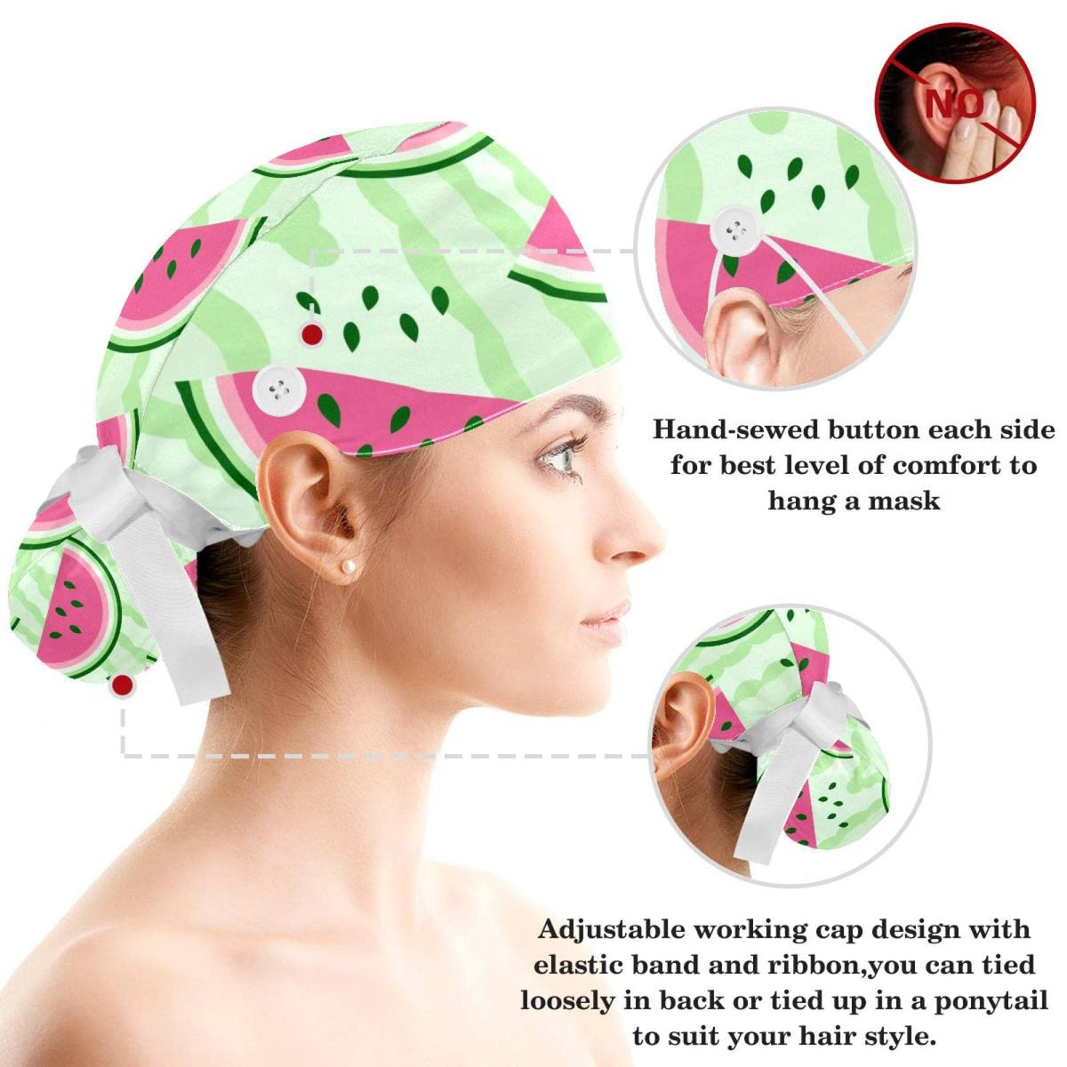 Pink Strawberry Pattern Working Cap with Bow G929442
