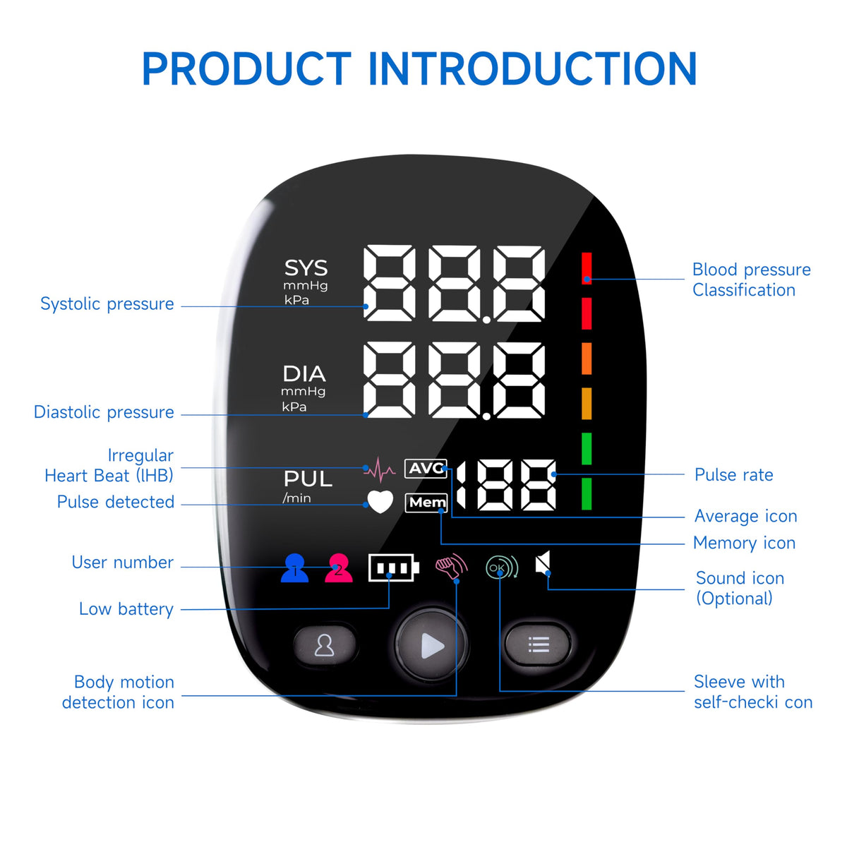 Upper Arm Blood Pressure Monitor with Adjustable Large Cuff Y485760