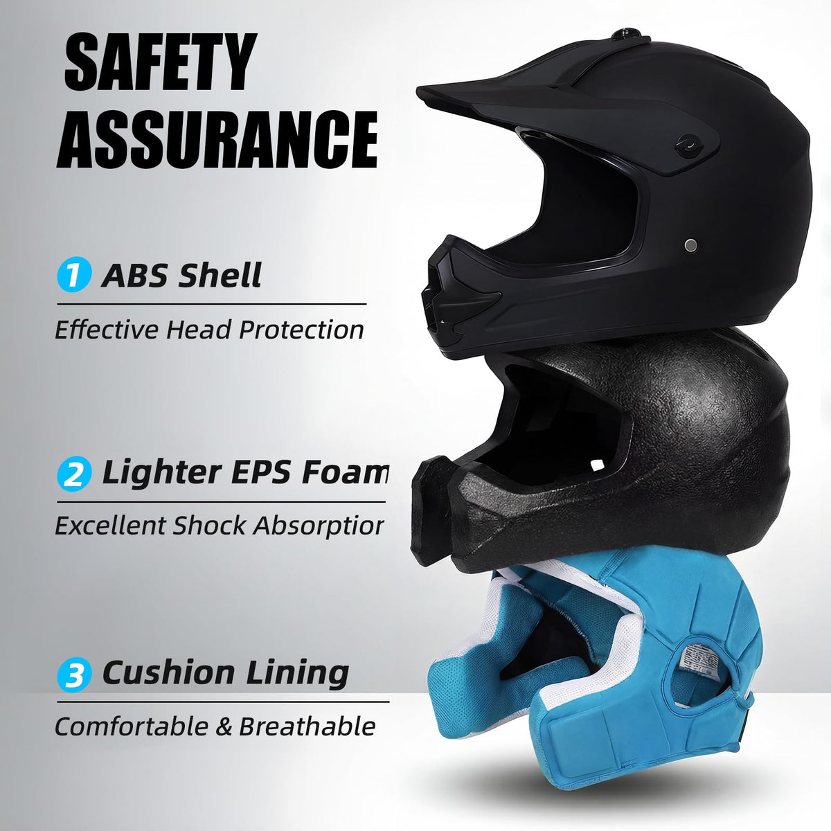 Youth Kids DOT Approved Full Face Motocross Helmet G45276