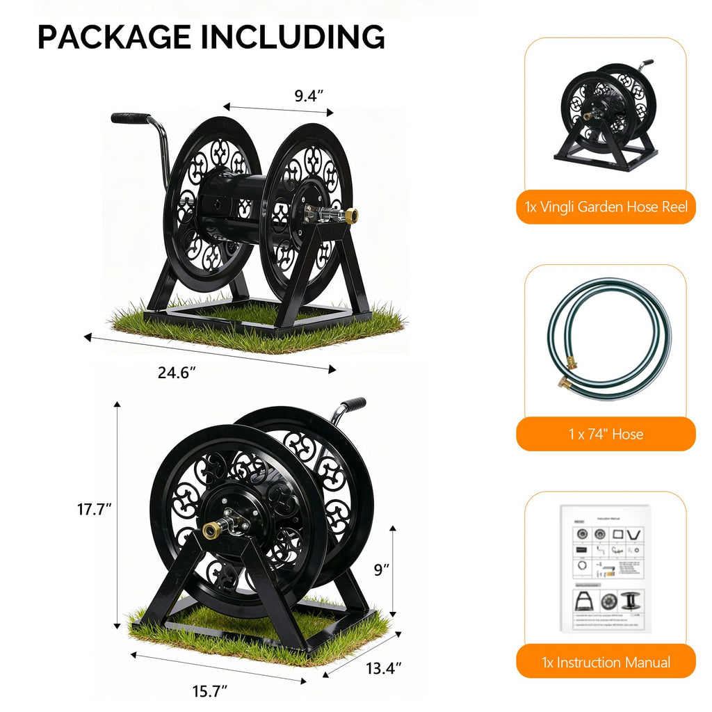 Wall Mount Hose Reel with 108FT Capacity C568