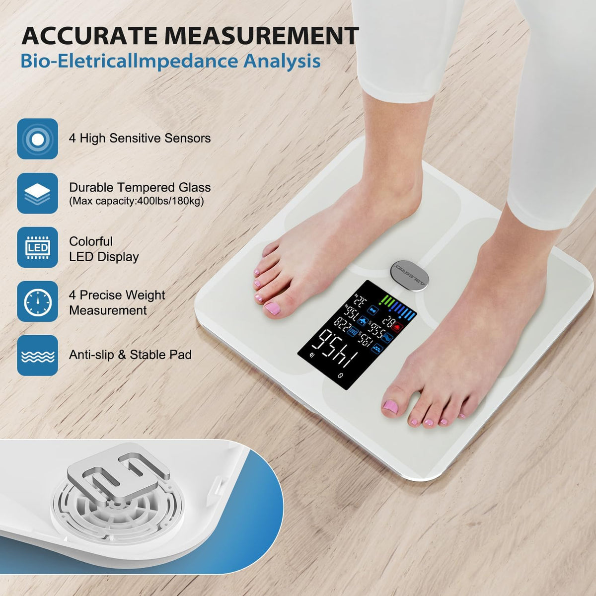Smart Bathroom Scale for Body Weight and Fat A3991