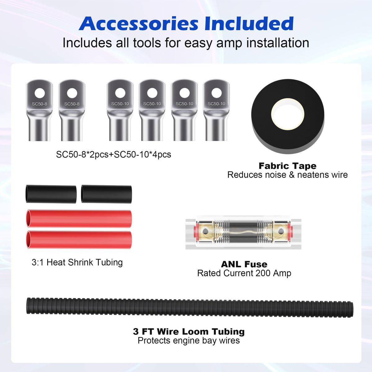 1/0 Gauge Amp Wiring Kit with Fuse Holder H489223