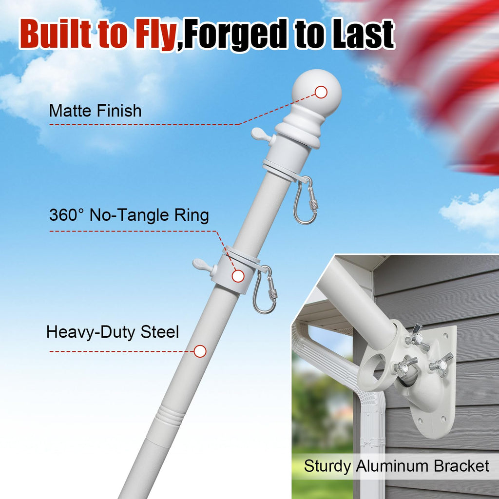 5ft Heavy Duty Stainless Steel Flag Pole W571506