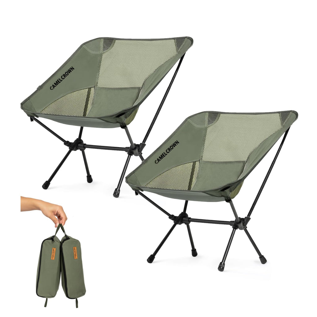 Portable Lightweight Compact Folding Mesh Camping Chair 2 Pack L978112
