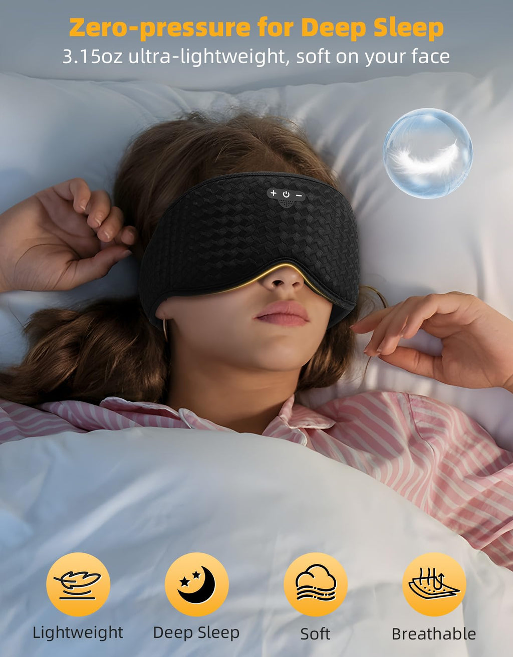 Blackout Sleep Mask with Bluetooth Headphones U83554
