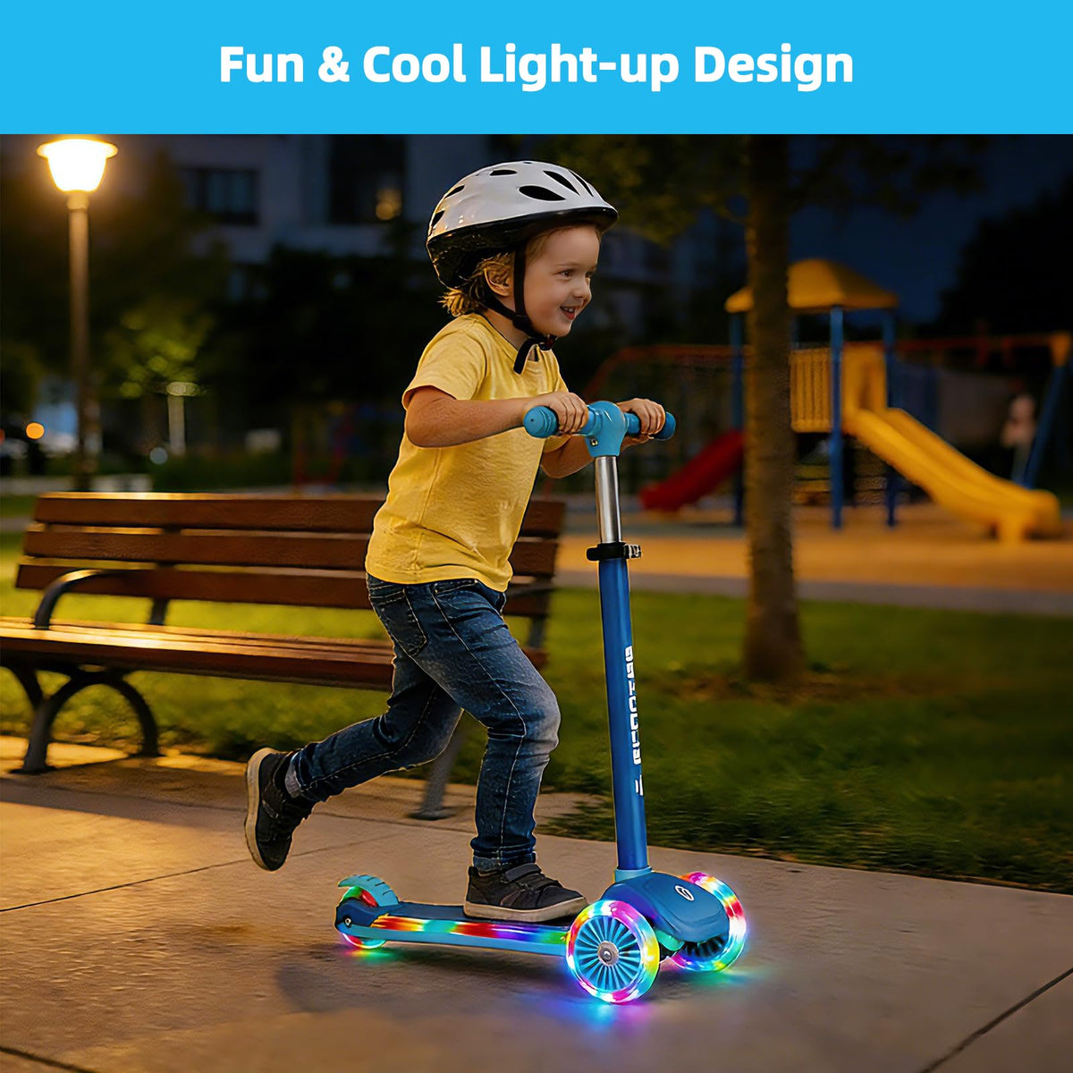 3-Wheel Kids Scooter with Light-Up Wheels G670114