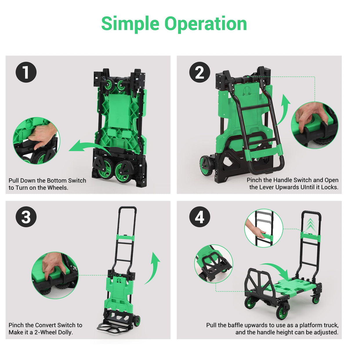 2-in-1 Folding Hand Truck with Basket H50513