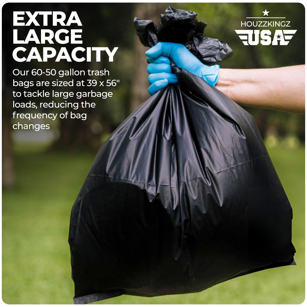 55 Gallon 20 Black Heavy Duty Trash Bags U892231