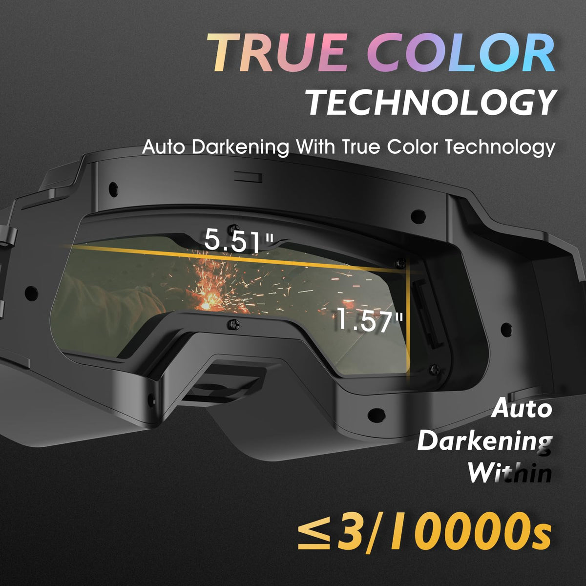 Auto-Darkening Welding Goggles with LED Light V88121
