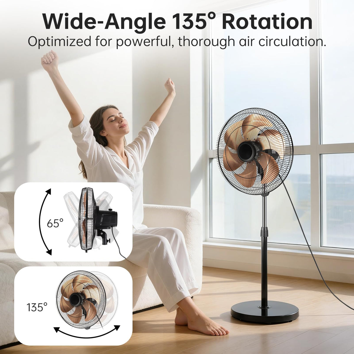 18 Inch Oscillating Metal Stand Fan A6505
