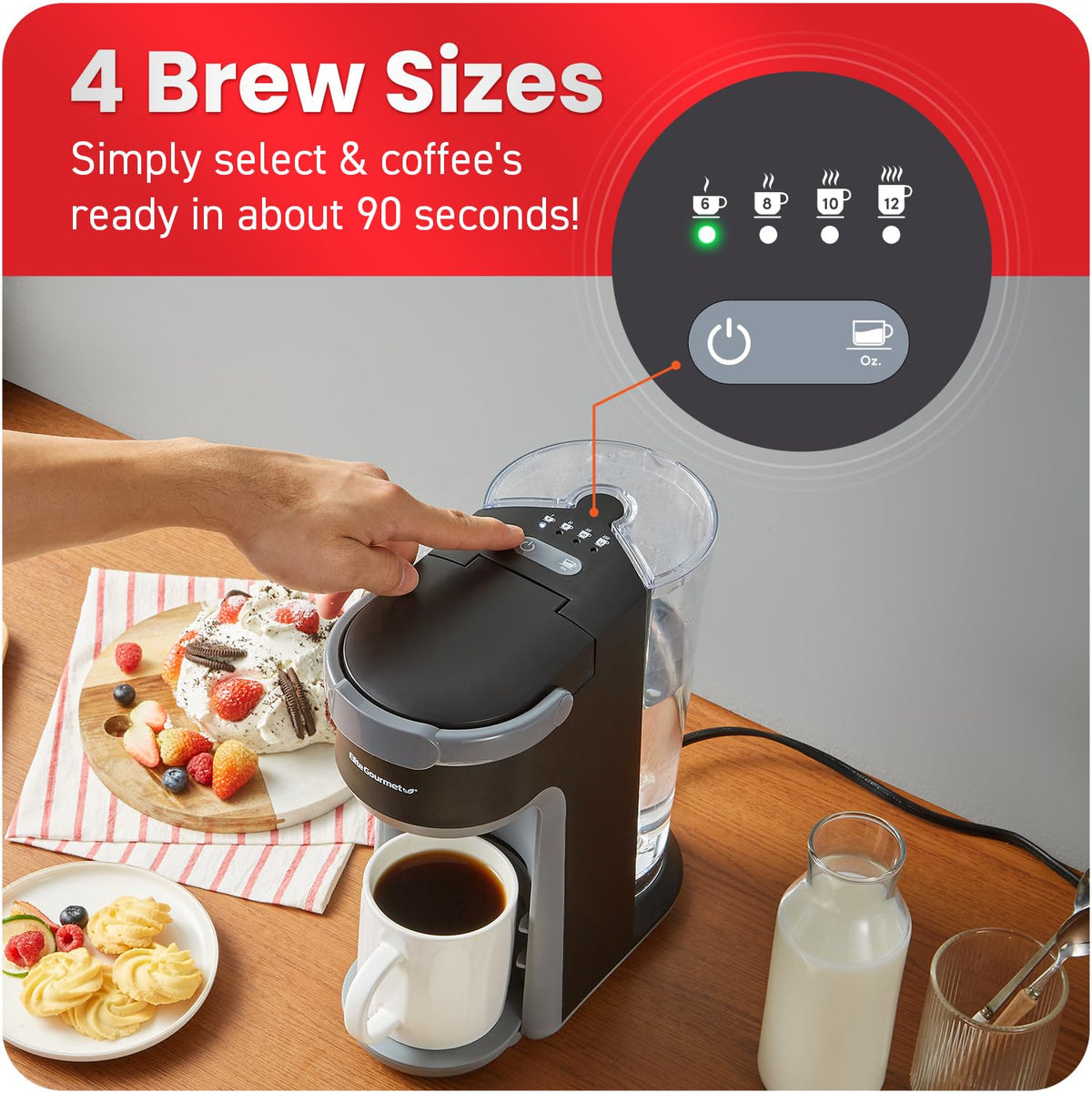 2-in-1 Capsule Coffee Maker, K-Cup & Grounds, Black S896229