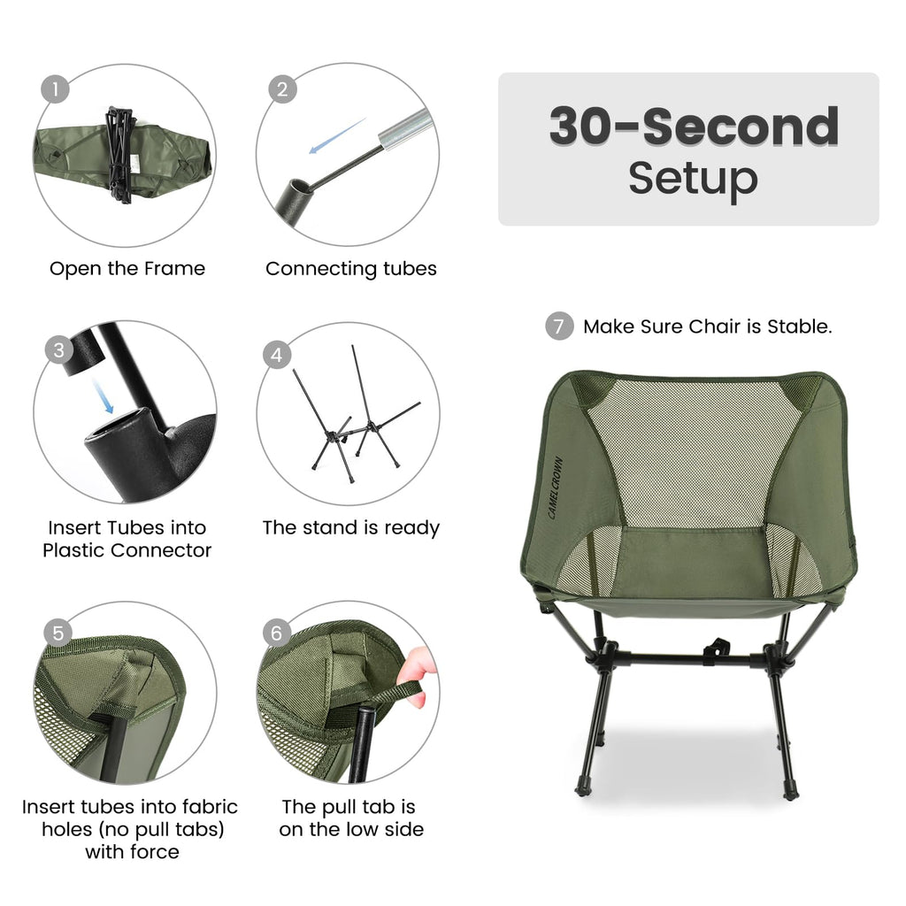 Portable Lightweight Compact Folding Mesh Camping Chair 2 Pack L978112