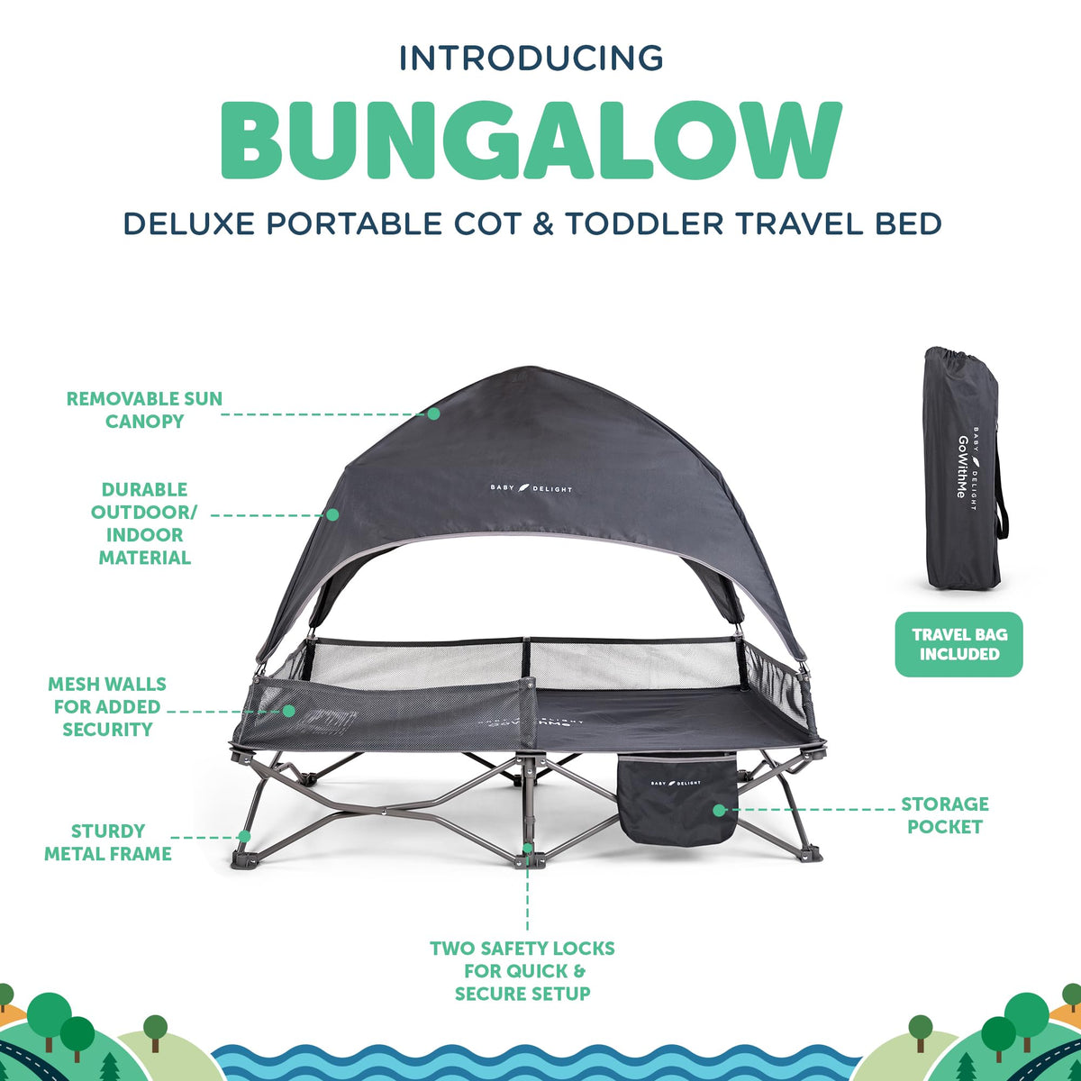 Portable Cot Grey W62414