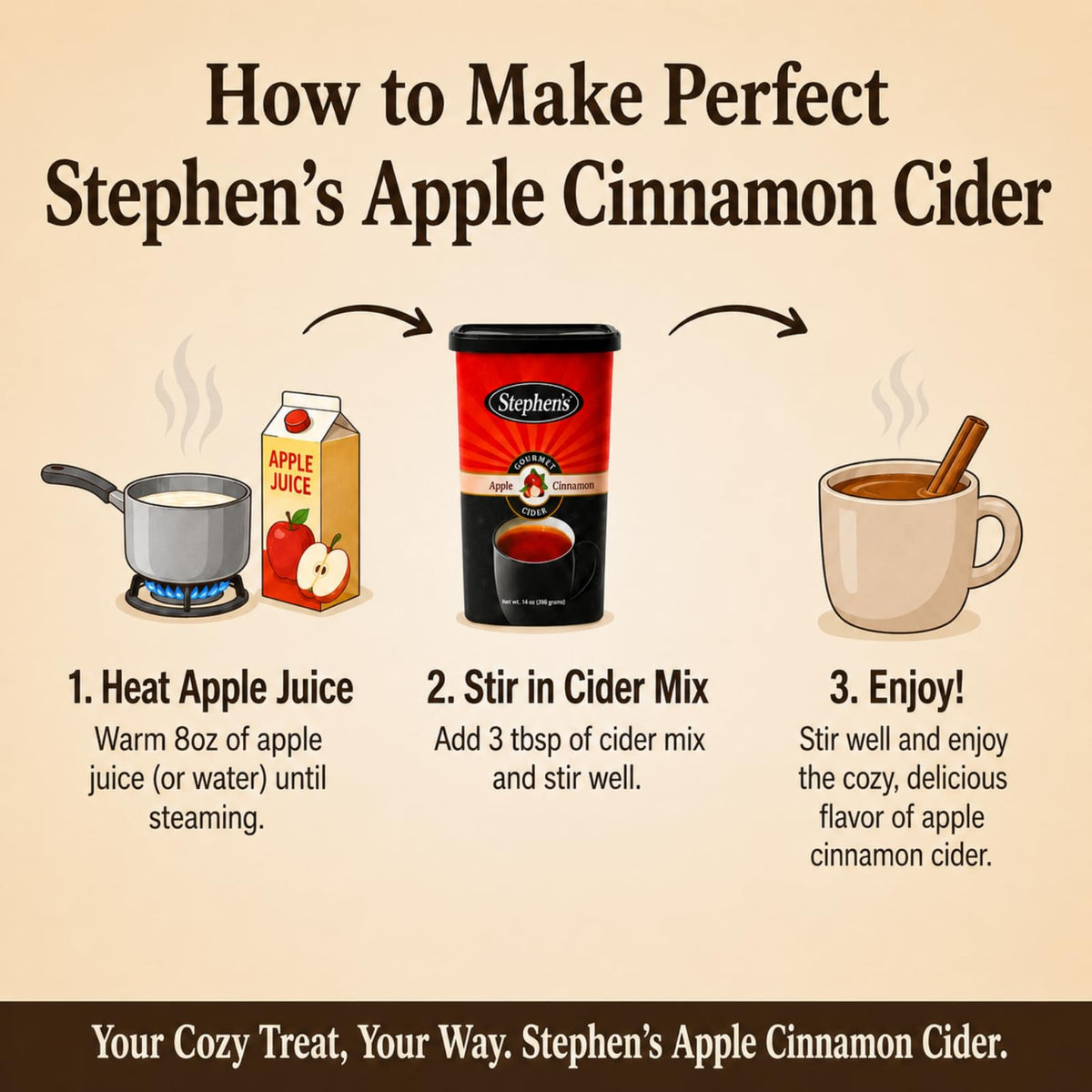 Apple Cinnamon Cider Mix 14 oz Pack of 6 A179