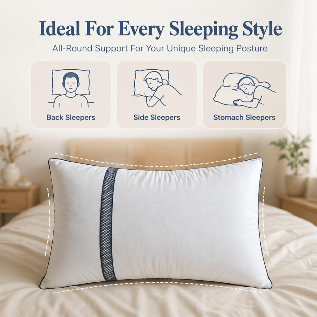 King Size Set of 2 Down Alternative Bed Pillows Q8229