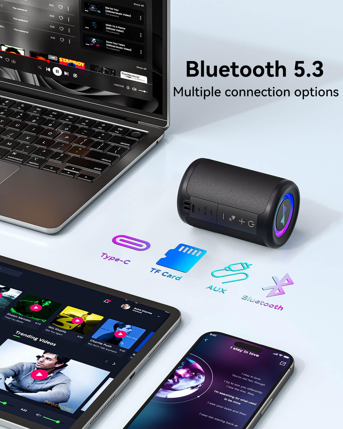 Portable Bluetooth Speaker with Lights E724681