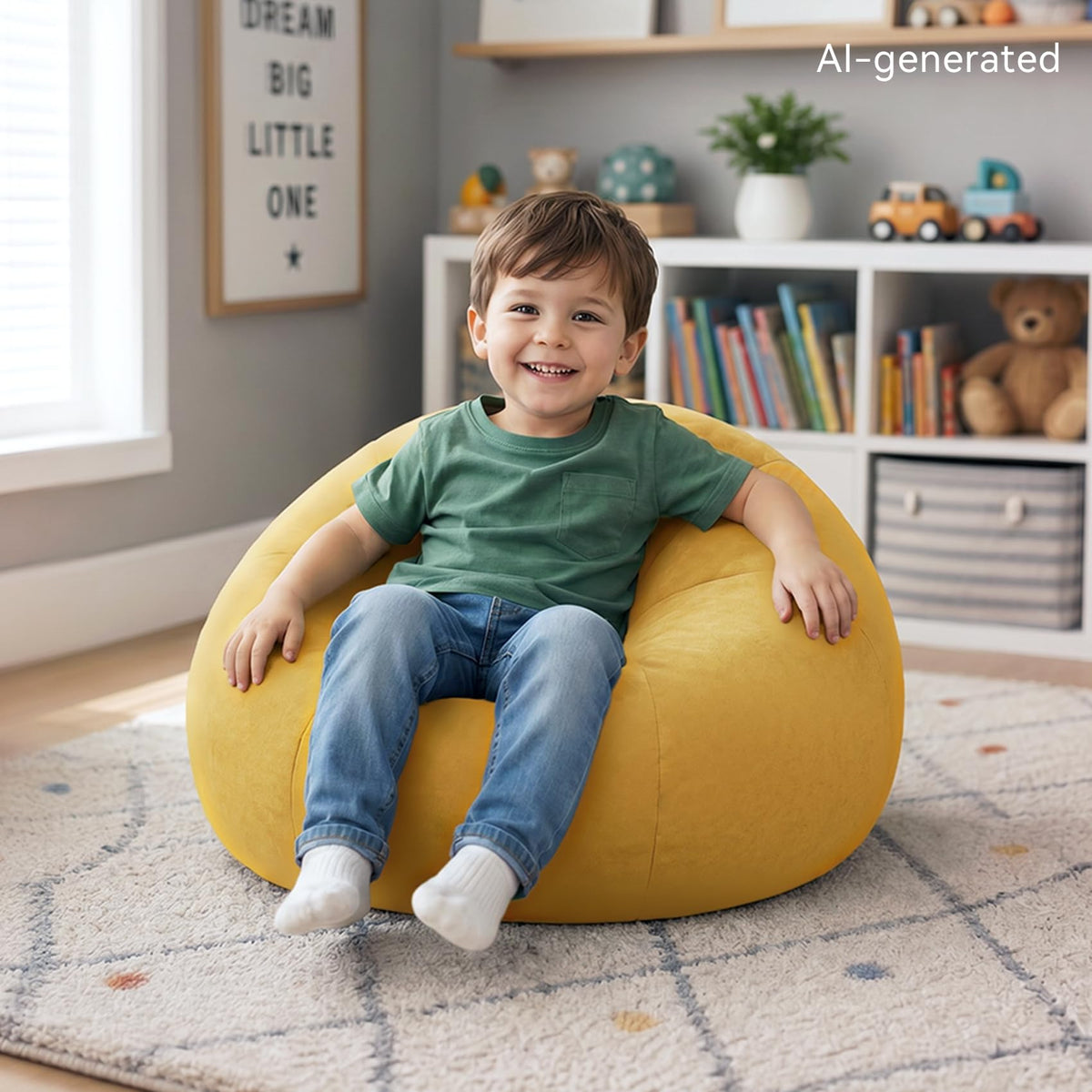 Kids Bean Bag Chair with Armrests Q979997