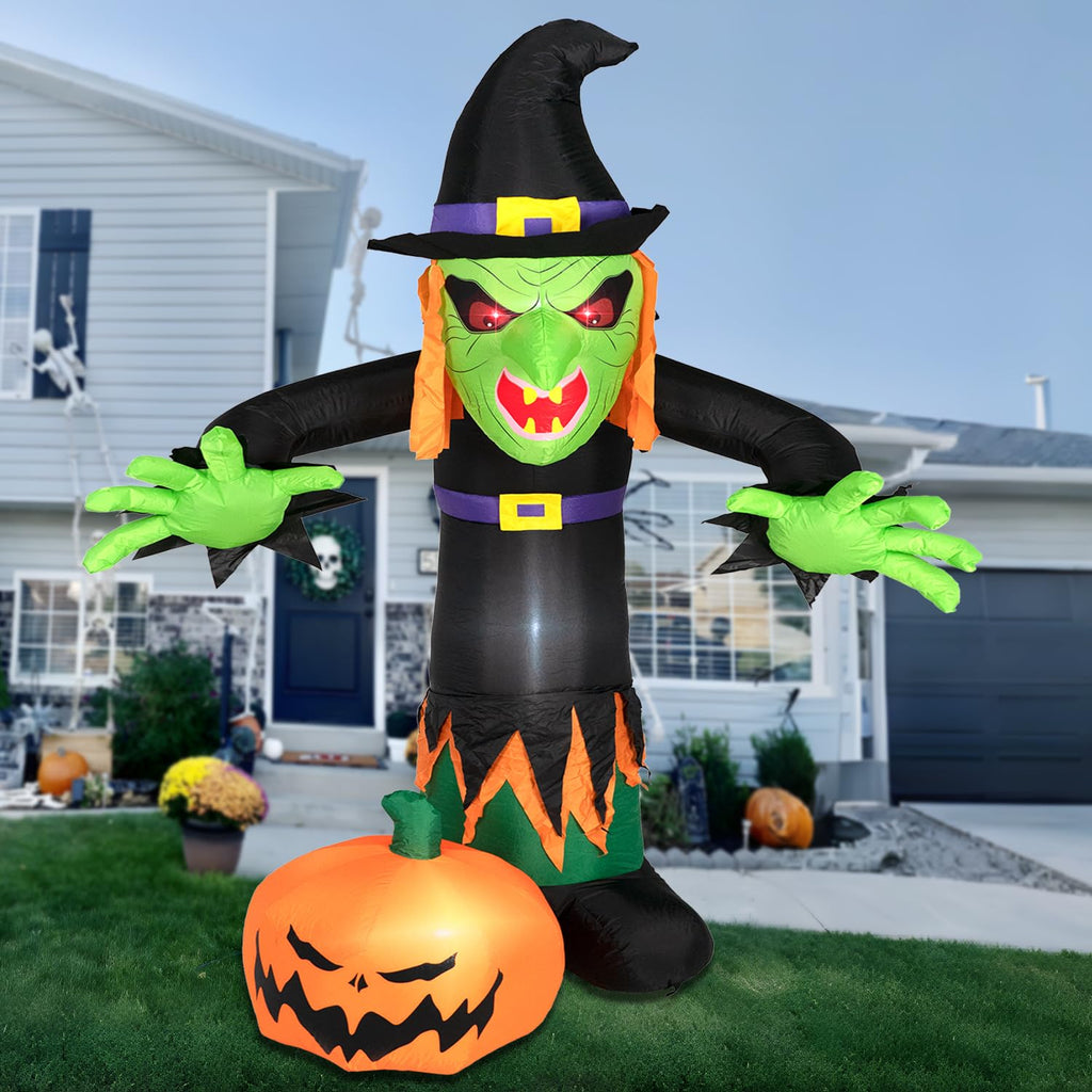 8FT Inflatable Witch Decorations with LED Lights T87564