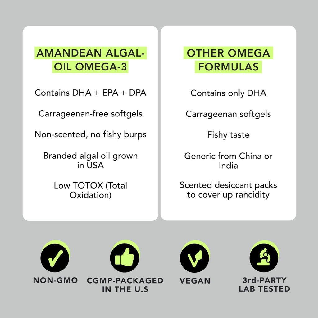 Vegan Omega-3 Algal Oil DHA EPA Softgels, 120ct Q80578