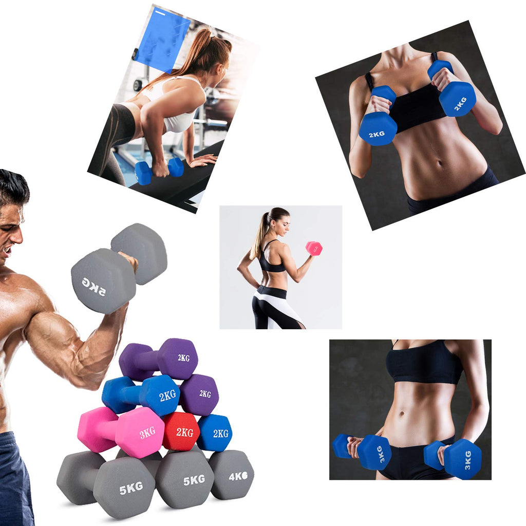 Set of 2 Rubber Hex Dumbbell Weight, 5-50 LB H8628