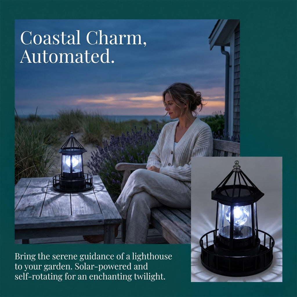Solar Revolving Lighthouse Light X68604