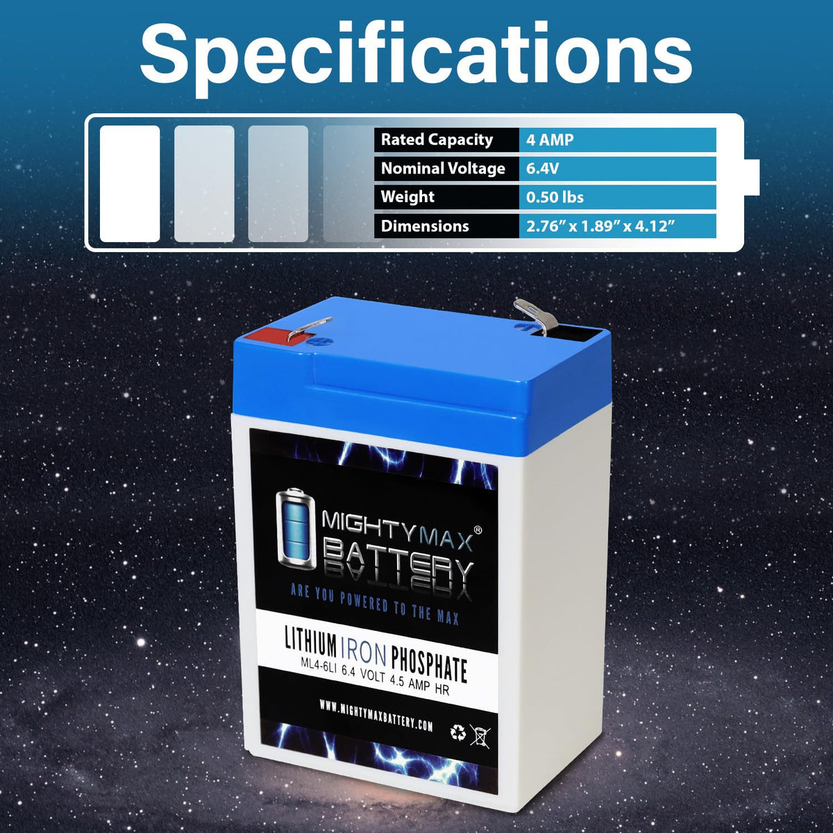 6V 4.5AH Lithium Replacement Battery F788
