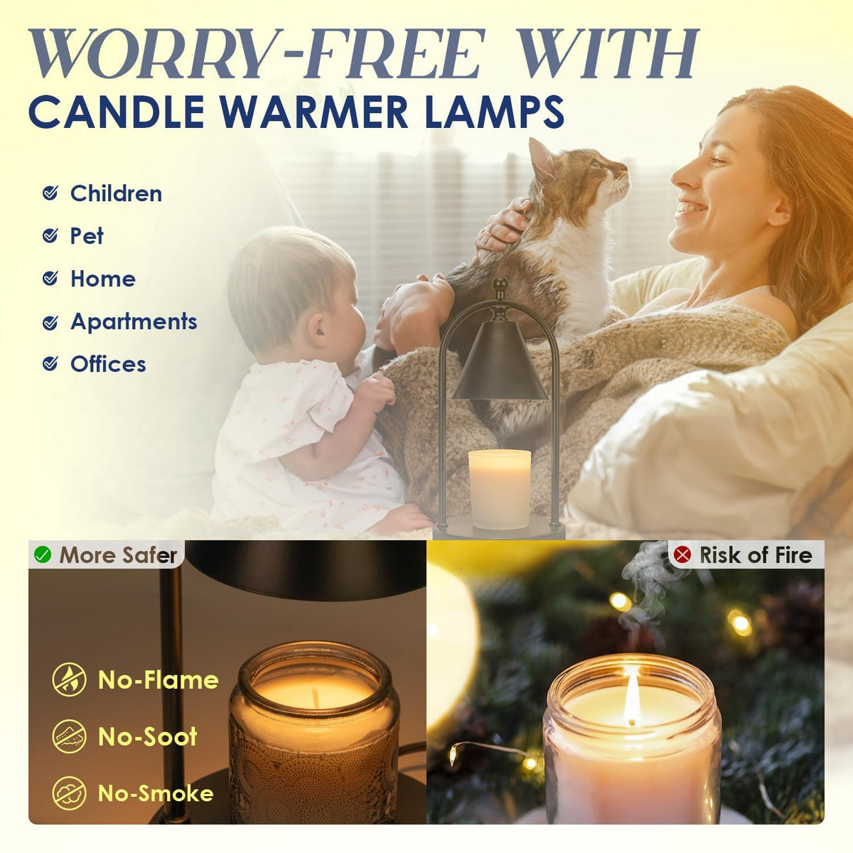 Black Candle Warmer Lamp with Timer F9590