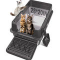 XXL Stainless Steel Cat Litter Box with Lid T250