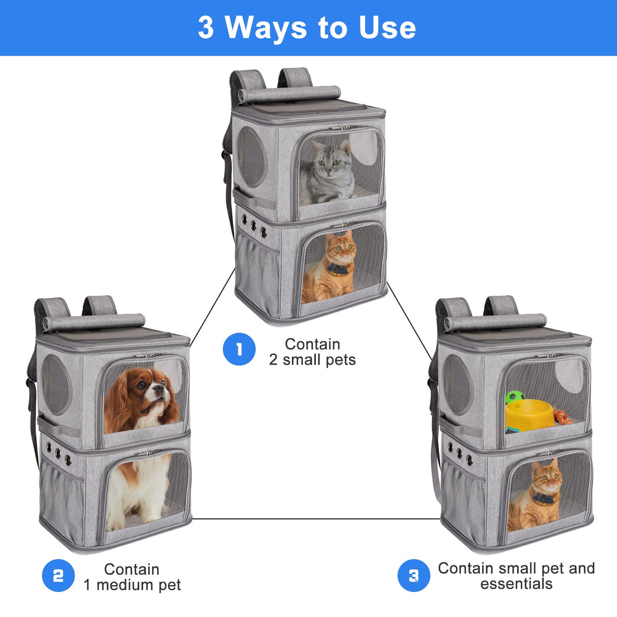 Extra Large Double Pet Carrier Backpack V684