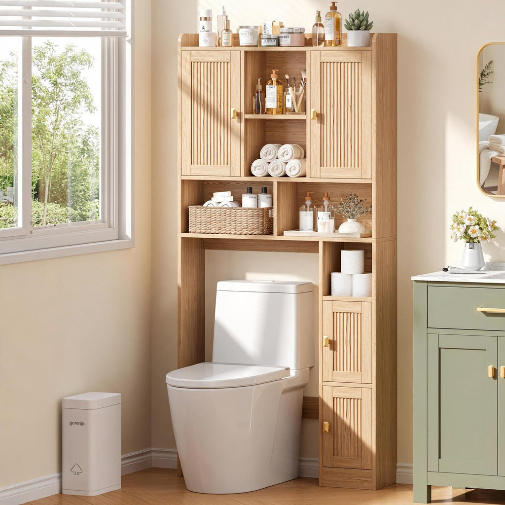 Over The Toilet Storage Cabinet with 4 Doors Q347933