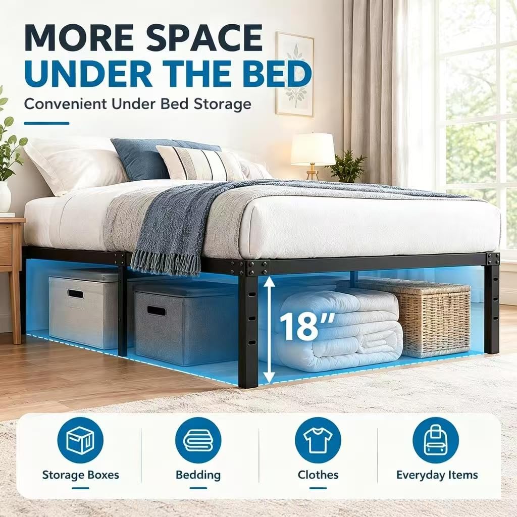 Queen Size Metal Platform Bed Frame H51645