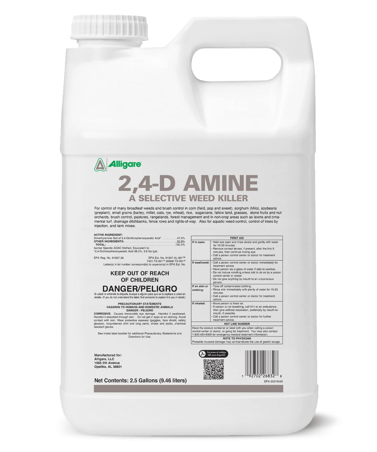 2,4-D Amine Weed Killer Concentrate 2.5 Gallons F3486
