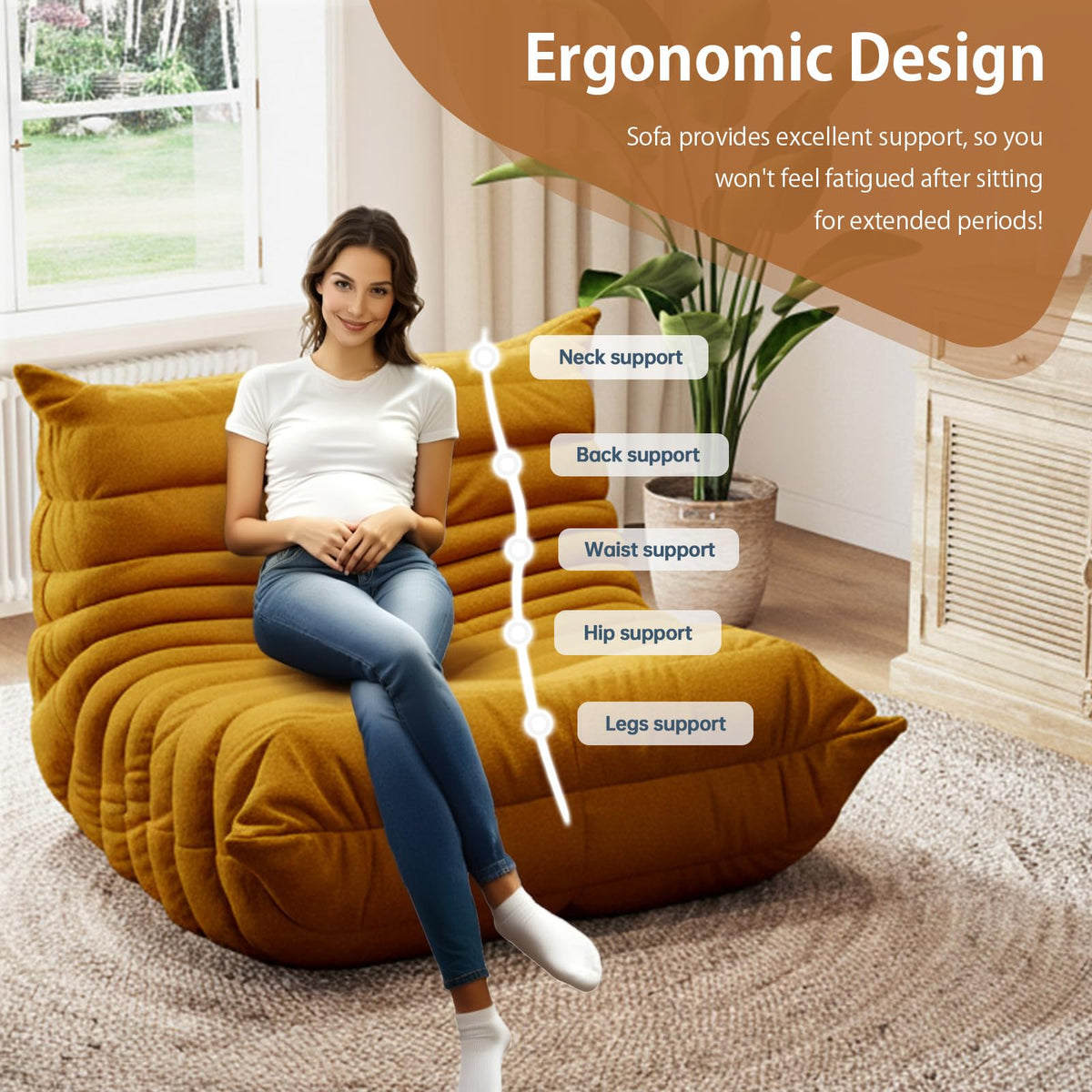 Oversized Memory Foam Bean Bag Chair Y708319