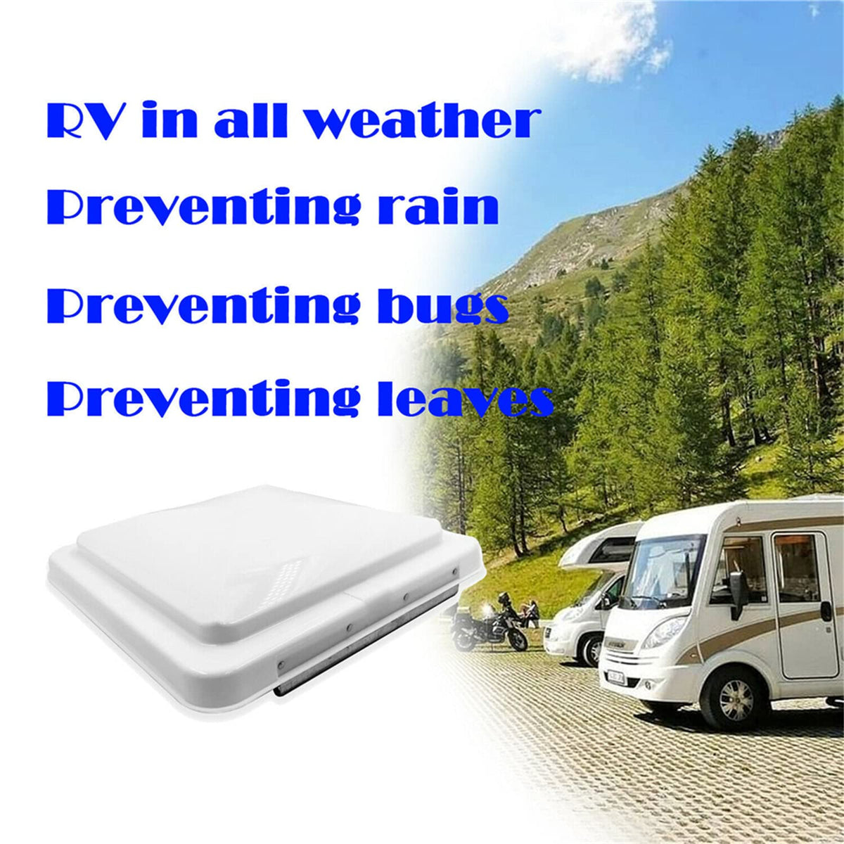 14" x 14" UV-Stabilized Rust-Resistant White RV Vent Cover K2261