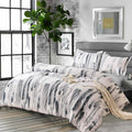King 3pc Grey White Reversible Microfiber Comforter Set Y792011