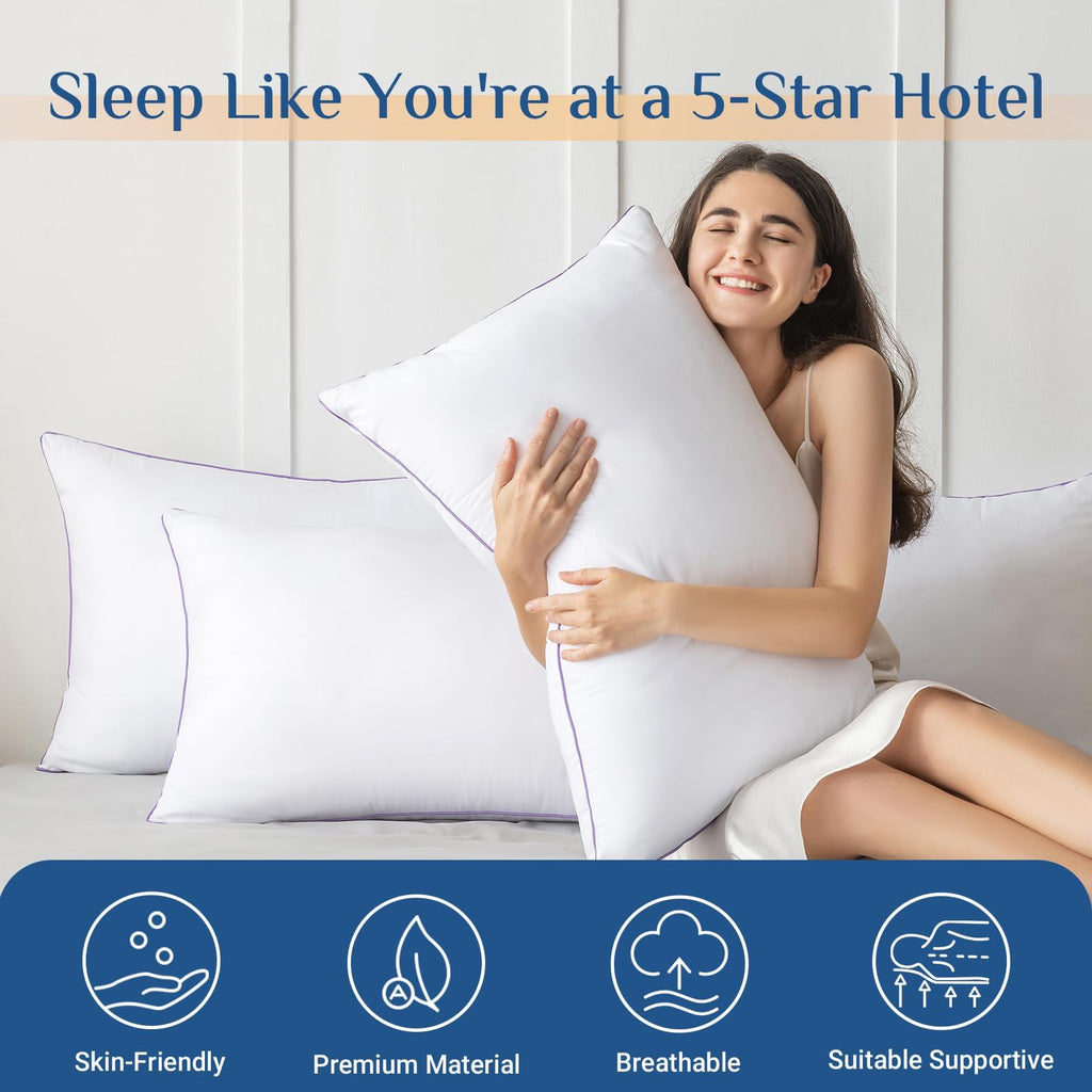King Size Set of 2 Down Alternative Bed Pillows Z3048