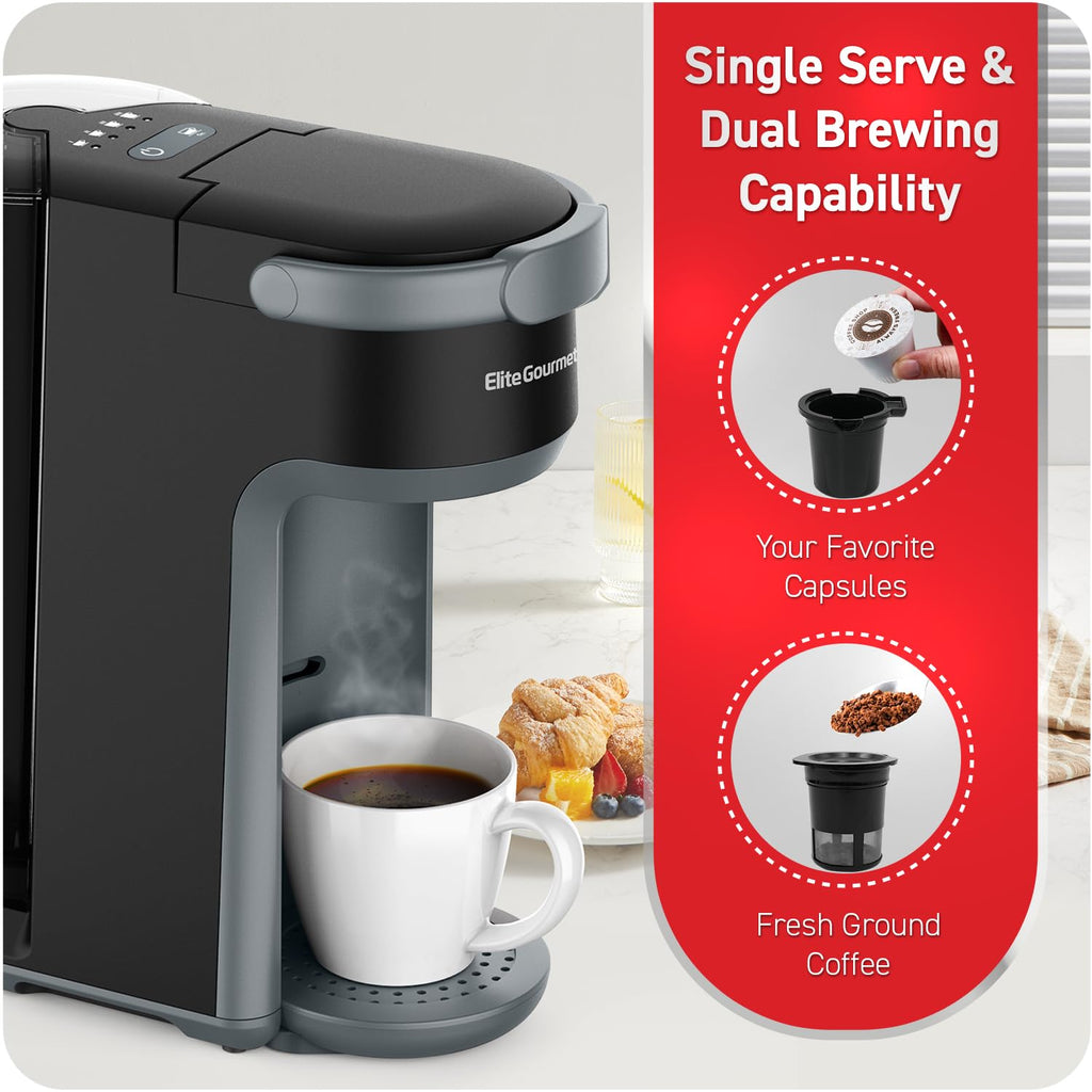 2-in-1 Capsule Coffee Maker, K-Cup & Grounds, Black S896229