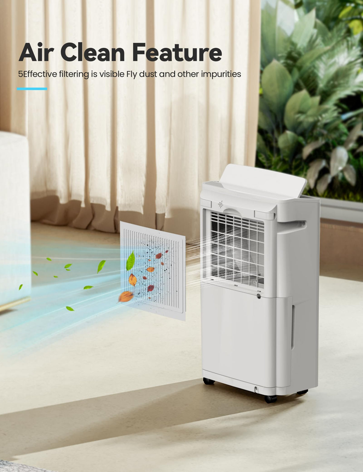 4500 Sq. Ft 50-70 Pints Dehumidifier with Drain Hose and 5L Water Tank F385