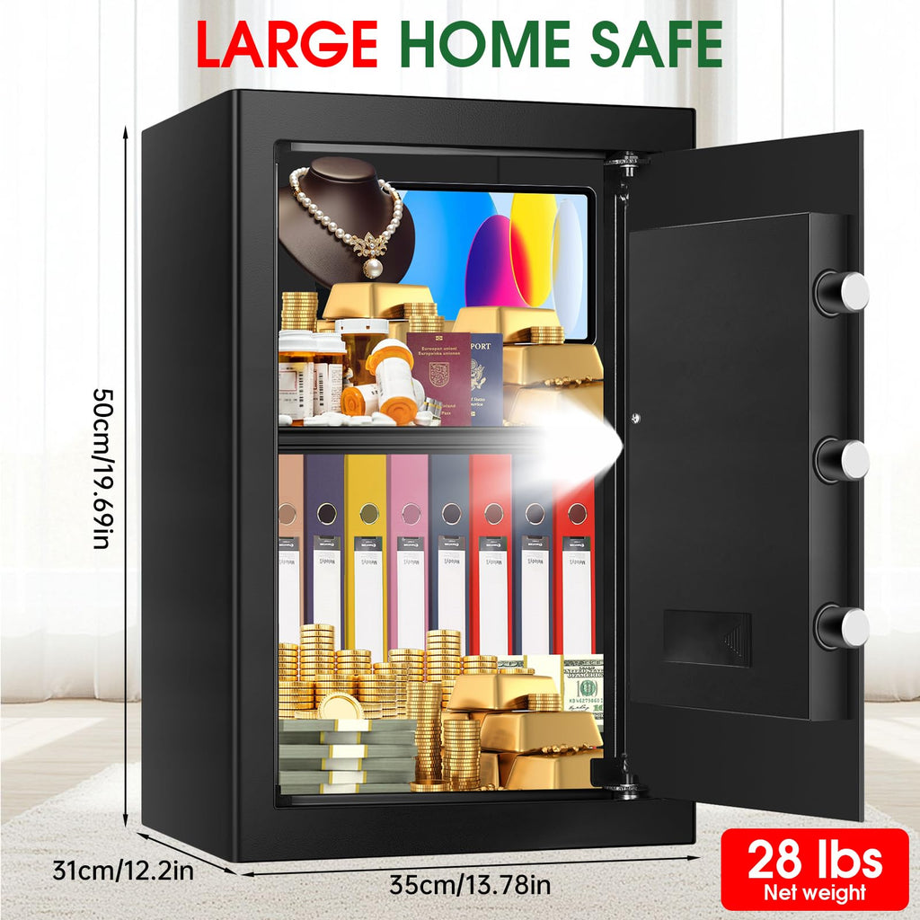3.3 Cuft Water and Fireproof Safe with Digital Keypad & Key Lock N10955