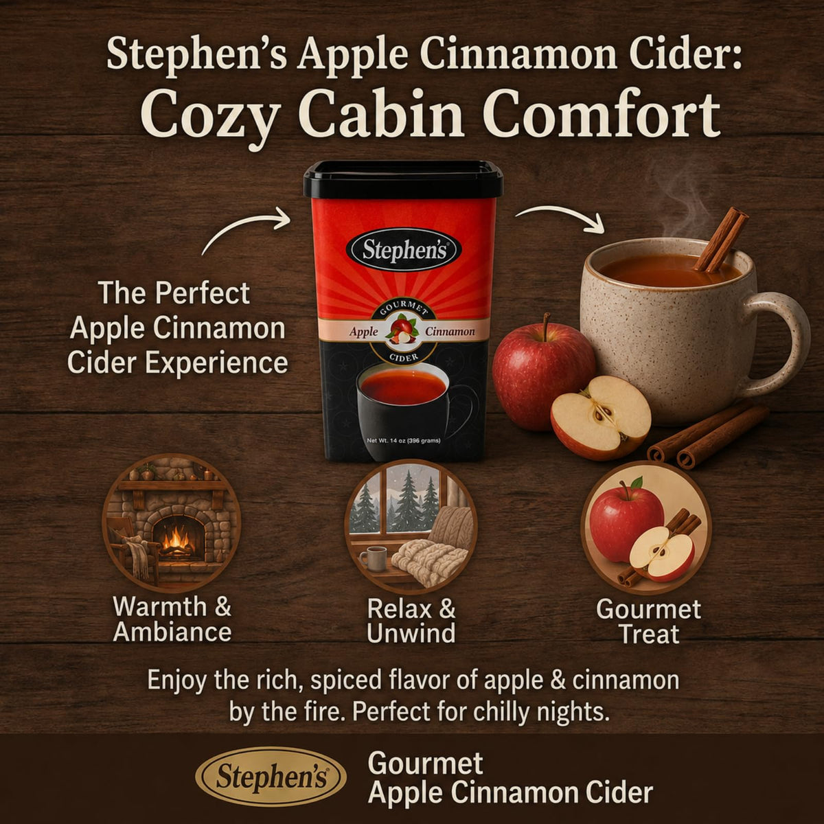 Apple Cinnamon Cider Mix 14 oz Pack of 6 A179