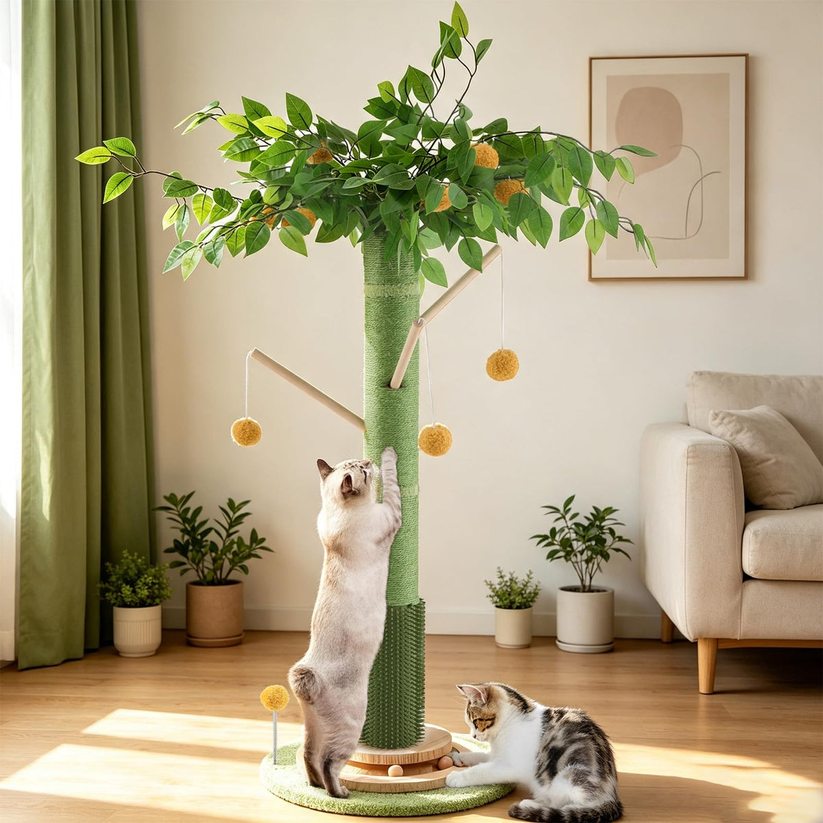 46" Tall Natural Sisal Cat Scratching Post R2018