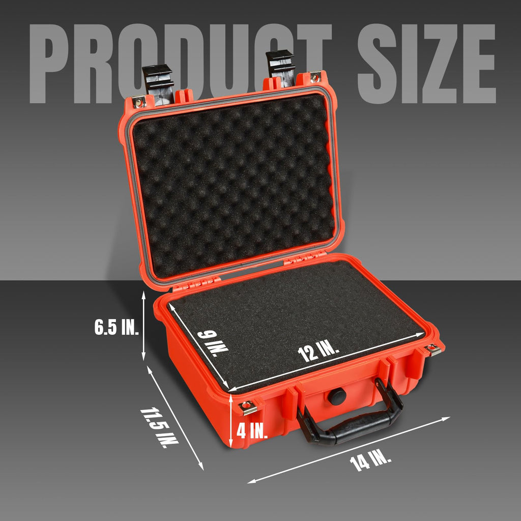 14x 11.5x 6.5 Inch Waterproof Protective Camera Case with Customizable Foam G854