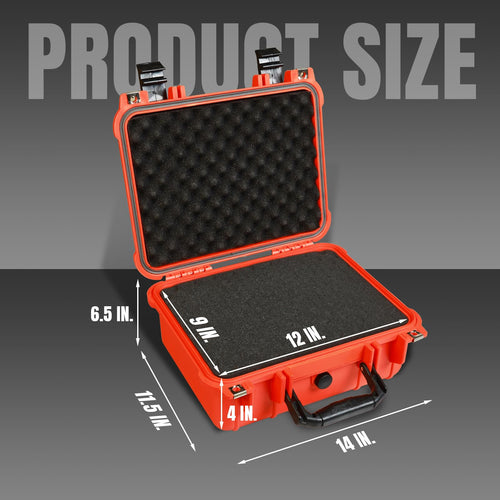 14x 11.5x 6.5 Inch Waterproof Protective Camera Case with Customizable Foam G854