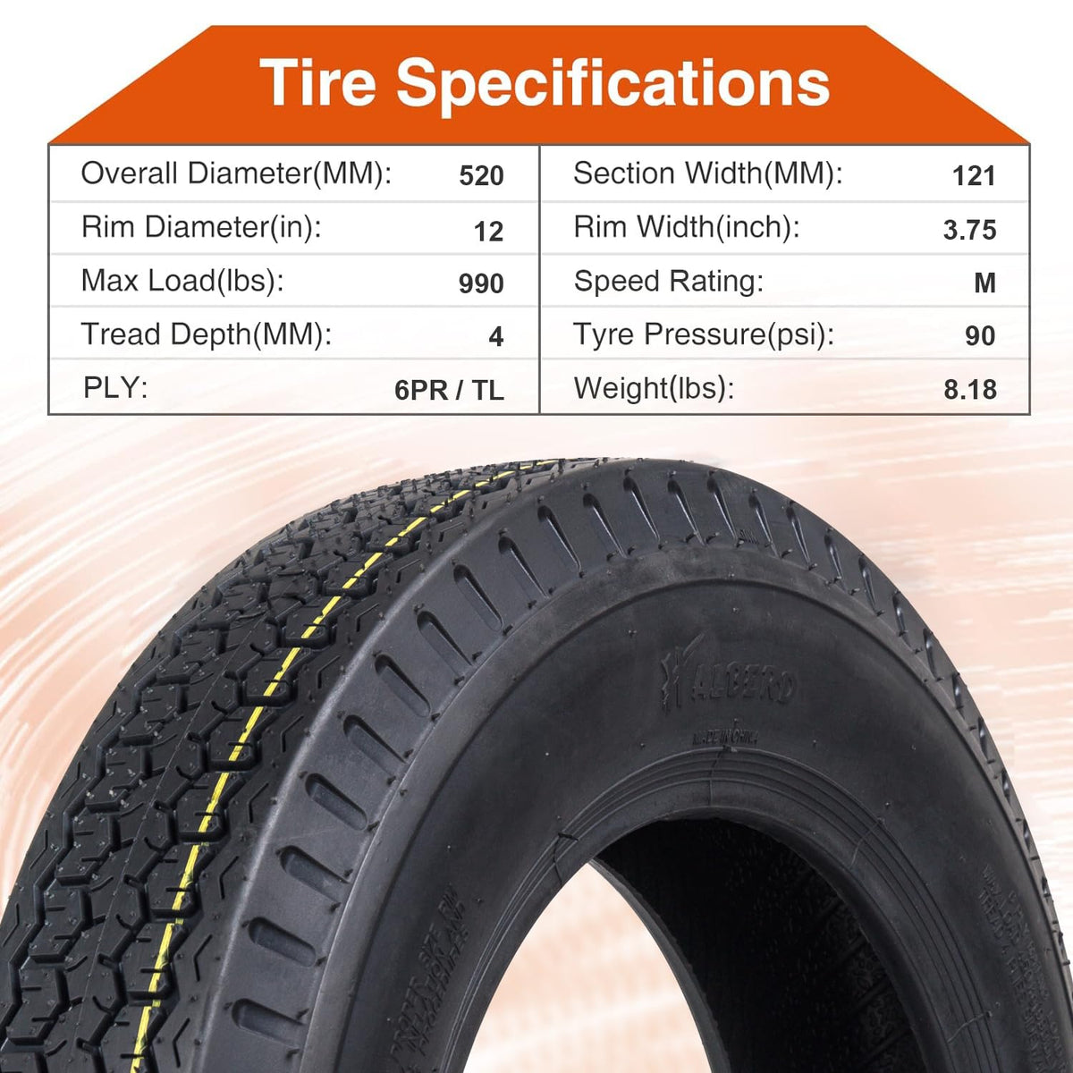 12 Trailer Tires Set of 2 A235