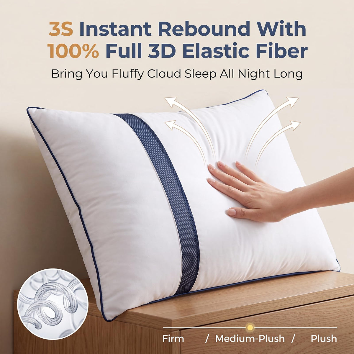 King Size Set of 2 Down Alternative Bed Pillows Q8229